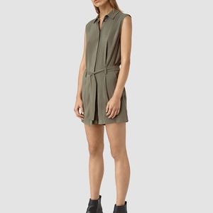 Allsaints Nila Playsuit Olive Green